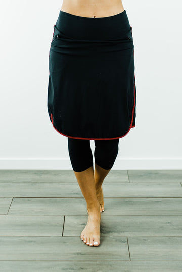 Knee Length Sport Skirt With Attached 17" Leggings | Final Sale