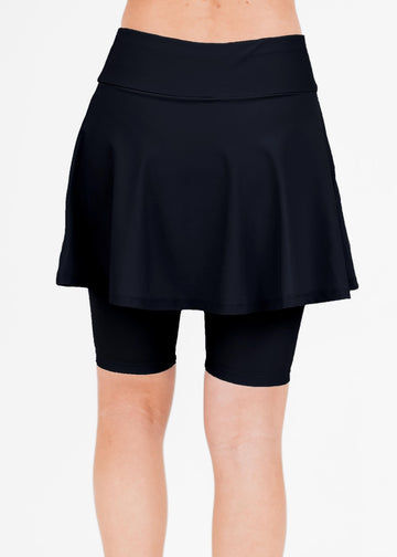 Swim skort. Modest plus size skirt and pants. Womens' modest plus size swim skirt. Excellent sun protection UPF +50