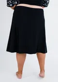 Long flowy swim skort. Modest plus size skirt and pants. Womens' modest plus size swim skirt. Excellent sun protection UPF +50