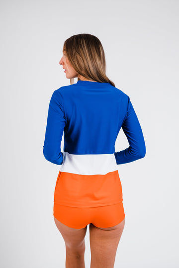 Half-Zip Color Block Rash Guard