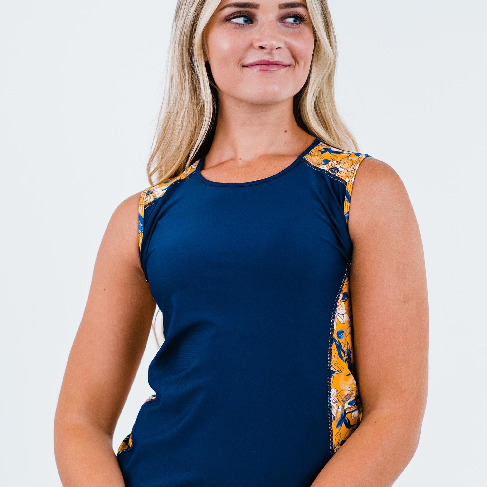 Tangerine Floral/Navy
