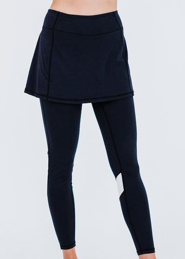 Short Lycra® Sport Skirt With Attached 27" Leggings | Final Sale