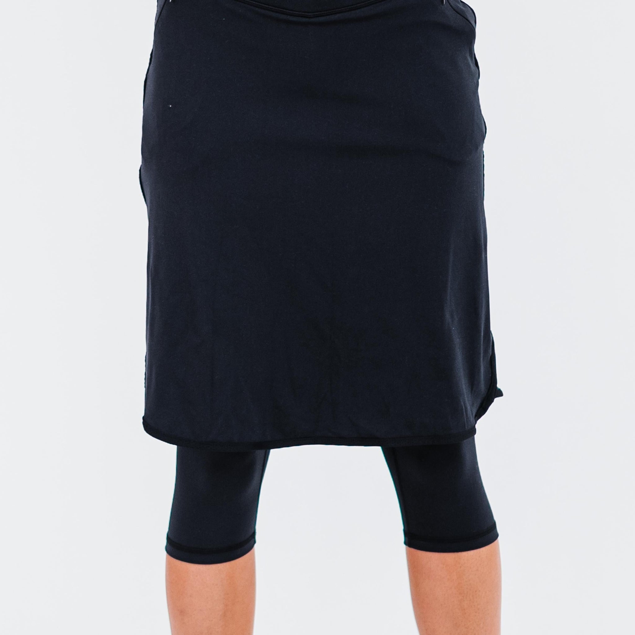 Knee Length Lycra® Sport Skirt with Attached 17" Leggings