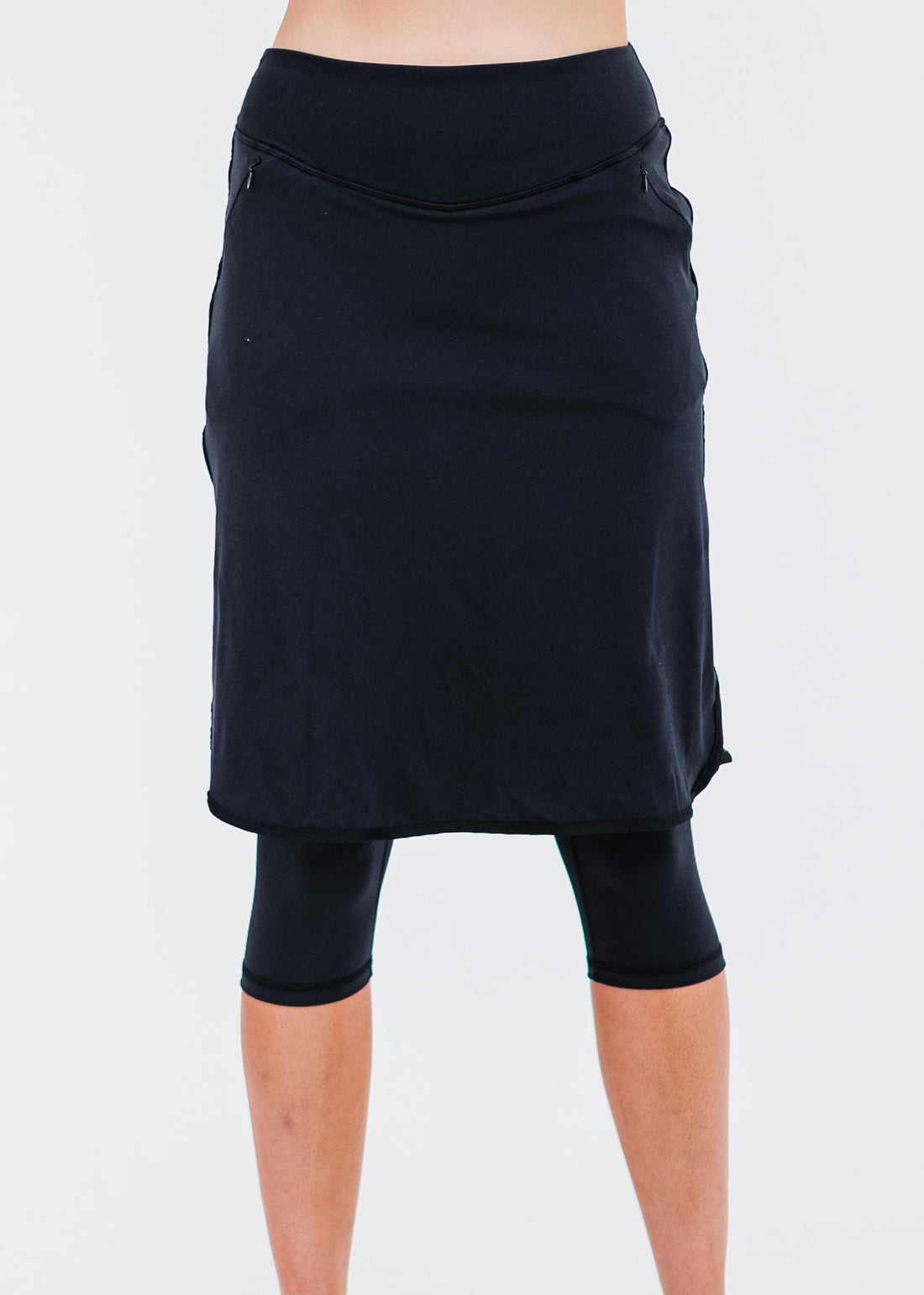 Knee Length Lycra® Sport Skirt with Attached 17" Leggings