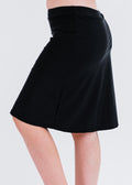 Knee length swim skort. Modest plus size skirt and pants. Womens' modest plus size swim skirt. Excellent sun protection UPF +50