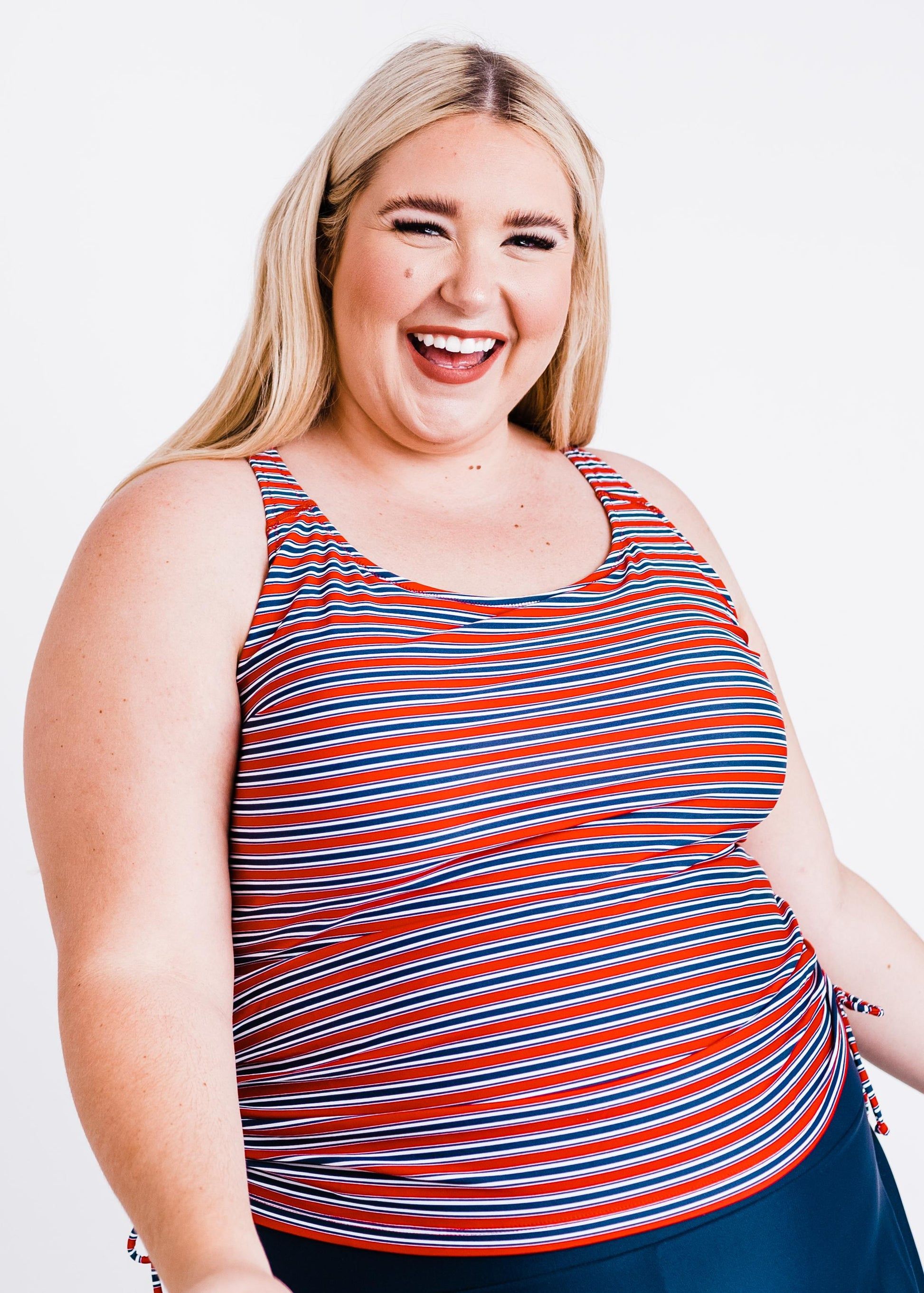 Navy & Red Stripe
