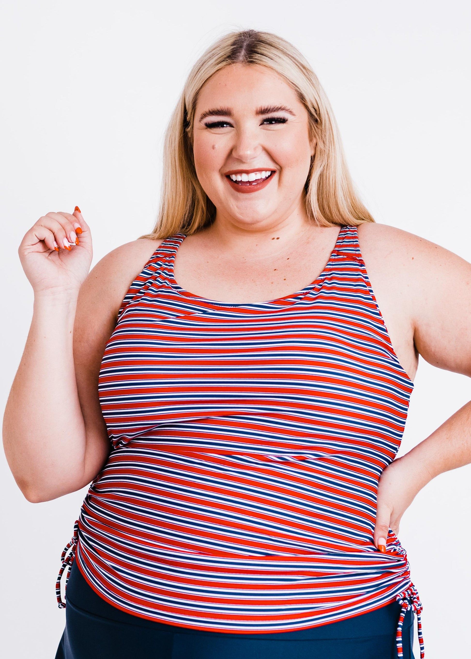 Navy & Red Stripe