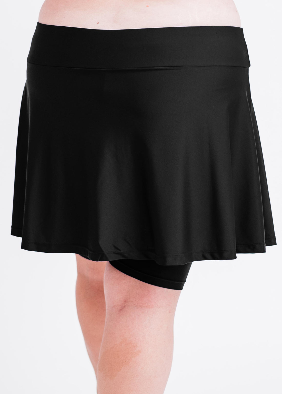 Plus size swim skort. Modest plus size skirt and pants. Womens' modest plus size swim skirt. Excellent sun protection UPF +50