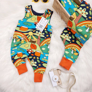 primary coloured dungarees for children 