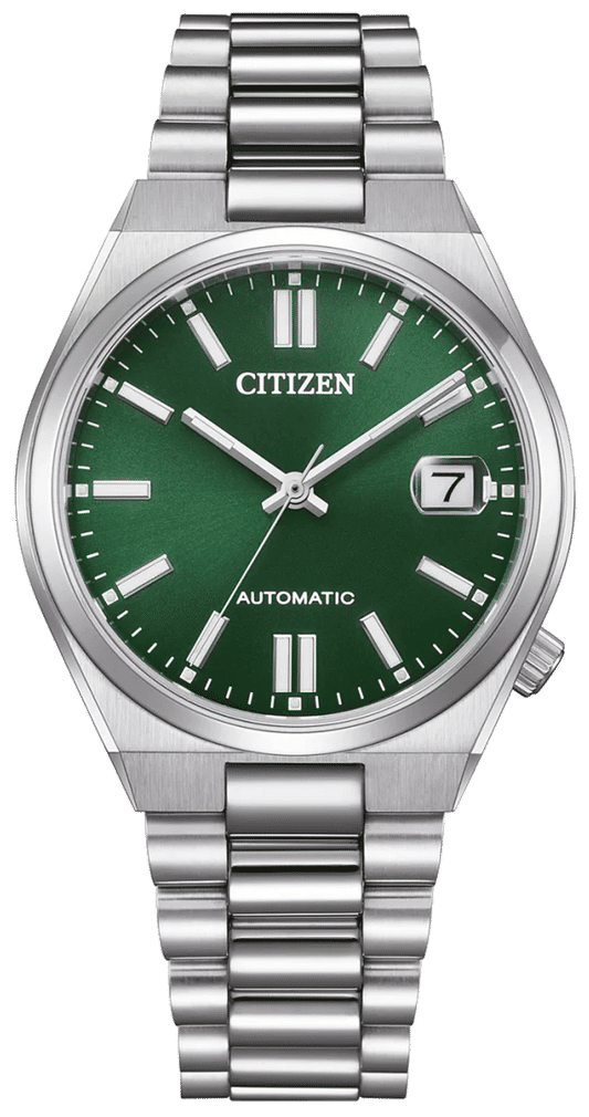 Citizen Automatikuhr mit grünem Zifferblatt und Stahlarmband