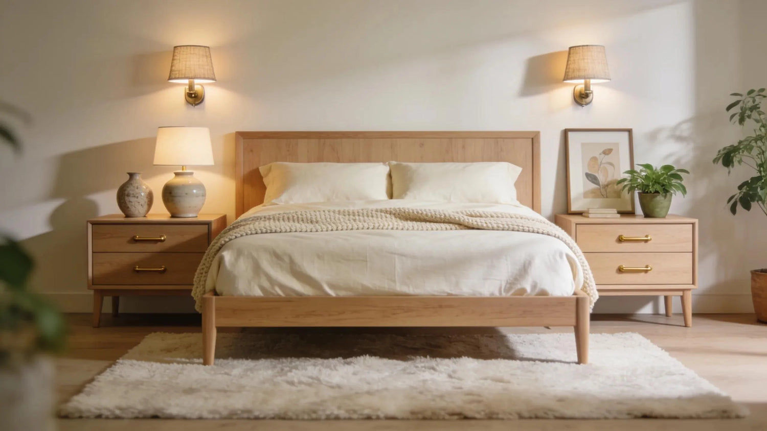 Matching bedside tables in a stylish bedroom enhancing overall cohesion and harmony