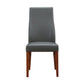 BOSTON TOP GRADE LEATHER DINING CHAIR GREY/BLACKWOOD LEGS - MyChocolateWood