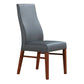 BOSTON TOP GRADE LEATHER DINING CHAIR GREY/BLACKWOOD LEGS - MyChocolateWood