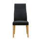 BOSTON TOP GRADE LEATHER DINING CHAIR BLACK/WHEAT LEGS - MyChocolateWood