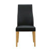 BOSTON TOP GRADE LEATHER DINING CHAIR BLACK/WHEAT LEGS