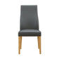 BOSTON TOP GRADE LEATHER DINING CHAIR GREY/WHEAT LEGS - MyChocolateWood