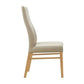 Boston Top Grade Leather Dining Chair in Mocha with Wheat Legs - Chocolate Wood