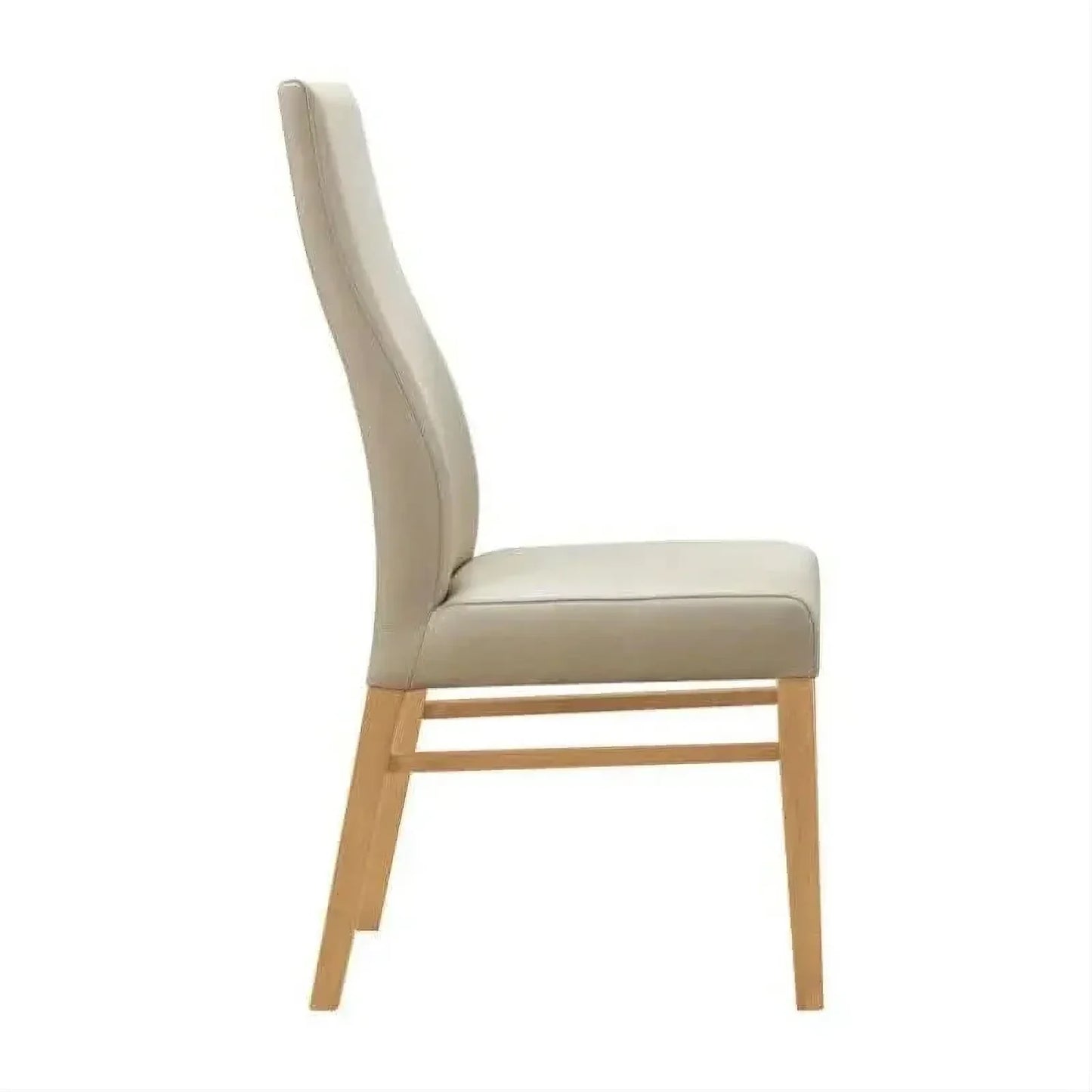 Boston Top Grade Leather Dining Chair in Mocha with Wheat Legs - Chocolate Wood