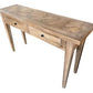 CASA RECYCLED ELM RUSTIC 2-DRAWER CONSOLE/HALL TABLE PARQUETRY TOP  140CM (Copy) (Copy) - MyChocolateWood