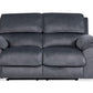 MERCOURI FABRIC 3-SEATER WITH 2 ELECTRIC RECLINERS / SOFA - SHADOW COLOUR