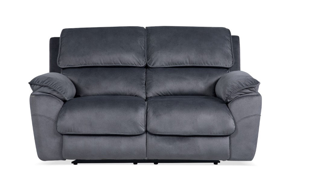 MERCOURI FABRIC 3-SEATER WITH 2 ELECTRIC RECLINERS / SOFA - SHADOW COLOUR