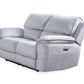 MERCOURI FABRIC 2-SEATER WITH 2 ELECTRIC RECLINERS - SOFA - STEEL COLOUR