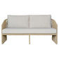 DORVEN WICKER & STEEL 2-SEATER OUTDOOR SOFA NATURAL/CREAM
