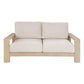 ATHENA EUCALYPTUS TIMBER OUTDOOR 2-SEATER SOFA CREAM/WHITEWASH