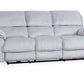 MERCOURI FABRIC 3-SEATER WITH 2 ELECTRIC RECLINERS / SOFA - STEEL COLOUR