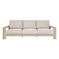 ATHENA EUCALYPTUS TIMBER OUTDOOR 3-SEATER SOFA CREAM/WHITEWASH