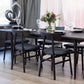 FARLOW EXTENSION OAK DINING TABLE 170-230CM & 6 FARLOW FABRIC SEATDINING CHAIRS BLACK