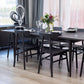 FARLOW OAK DINING TABLE - EXTENSION - 170-230CM & 6 FARLOW TIMBER SEAT DINING CHAIRS BLACK