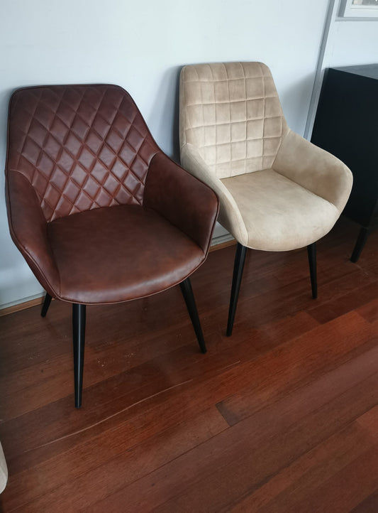 SET OF 2 CHRISTOPHER REDDISH-BROWN COLOURED ARMCHAIR LOUNGE CHAIR EASY CHAIR - MyChocolateWood