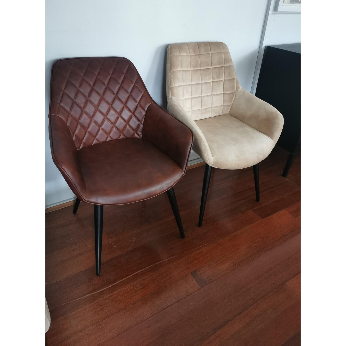 Christopher Armchair in Reddish-Brown, Set of 2 - Chocolate Wood