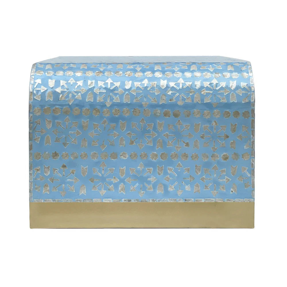 IMELDA MOTHER OF PEARL BLUE MINIMALIST COFFEE TABLE - MyChocolateWood