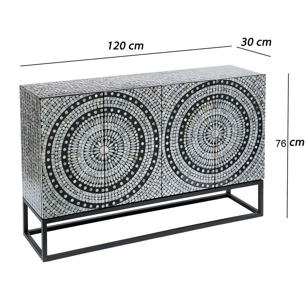 ILANA MOTHER OF PEARL HAND MADE 2-DOOR SIDEBOARD/BUFFET - MyChocolateWood