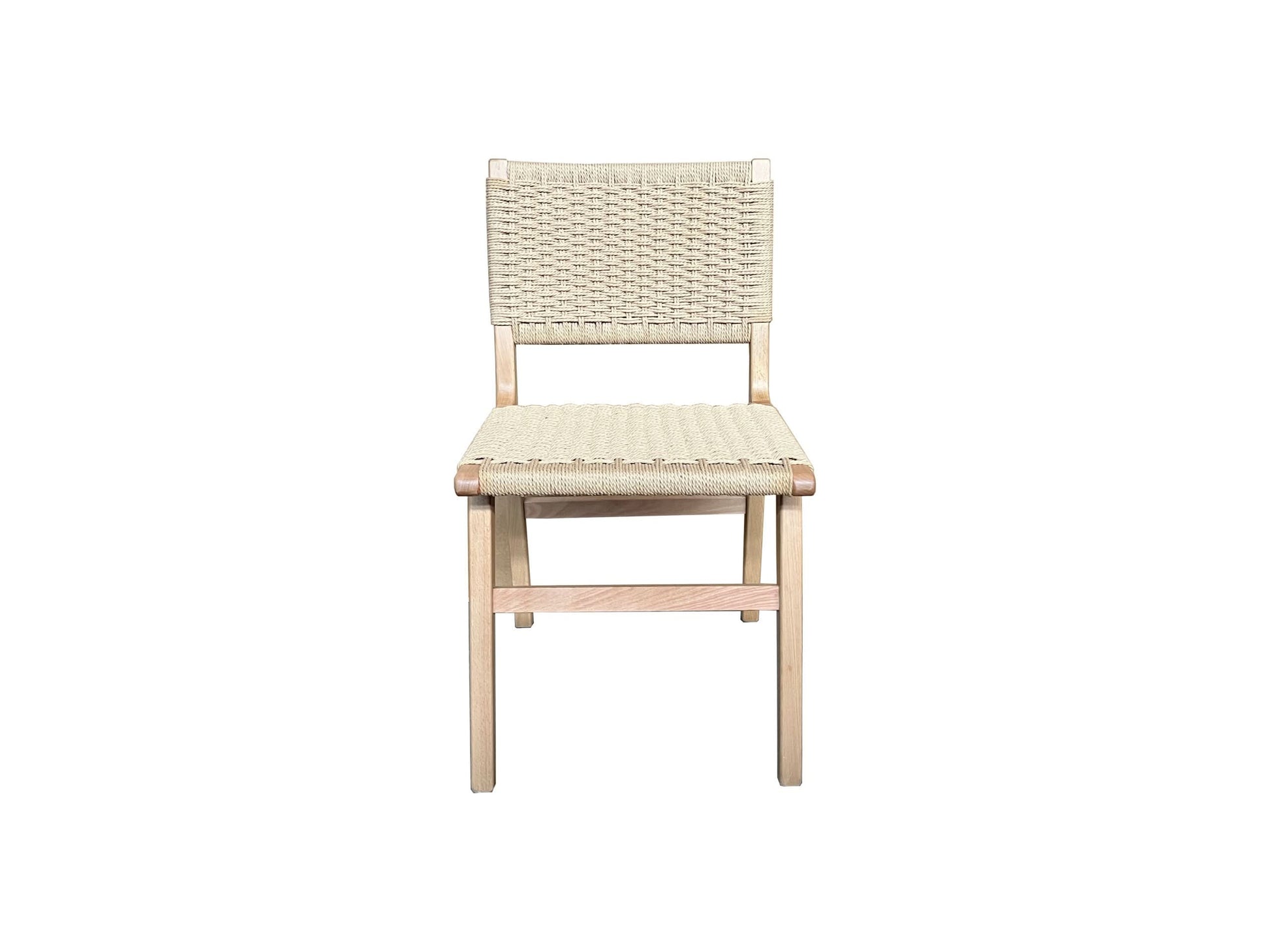 SET OF 2 KESWICK DINING CHAIRS - NATURAL BEECHWOOD & WOVEN ROPE - MyChocolateWood