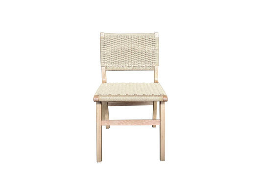 SET OF 2 KESWICK DINING CHAIRS - NATURAL BEECHWOOD & WOVEN ROPE - MyChocolateWood