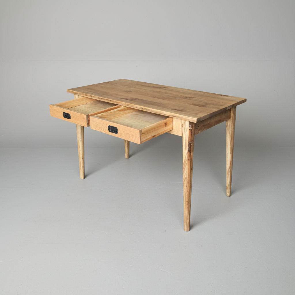 FITAN SOLID OAK  2-DRAWER CONSOLE TABLE/HALL TABLE 120CM NATURAL - MyChocolateWood