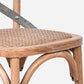 Malmo Cross Back Bar Stool with Grey Metal Straps - Chocolate Wood
