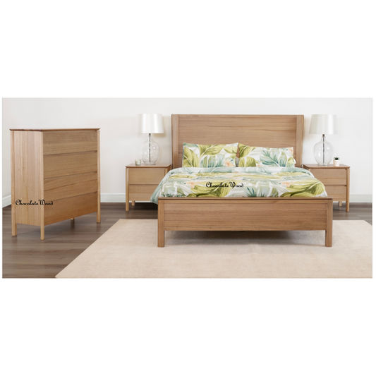 AKSEL MESSMATE TIMBER 42DRAWER BEDSIDE TABLE LIGHT SMOKE - MyChocolateWood