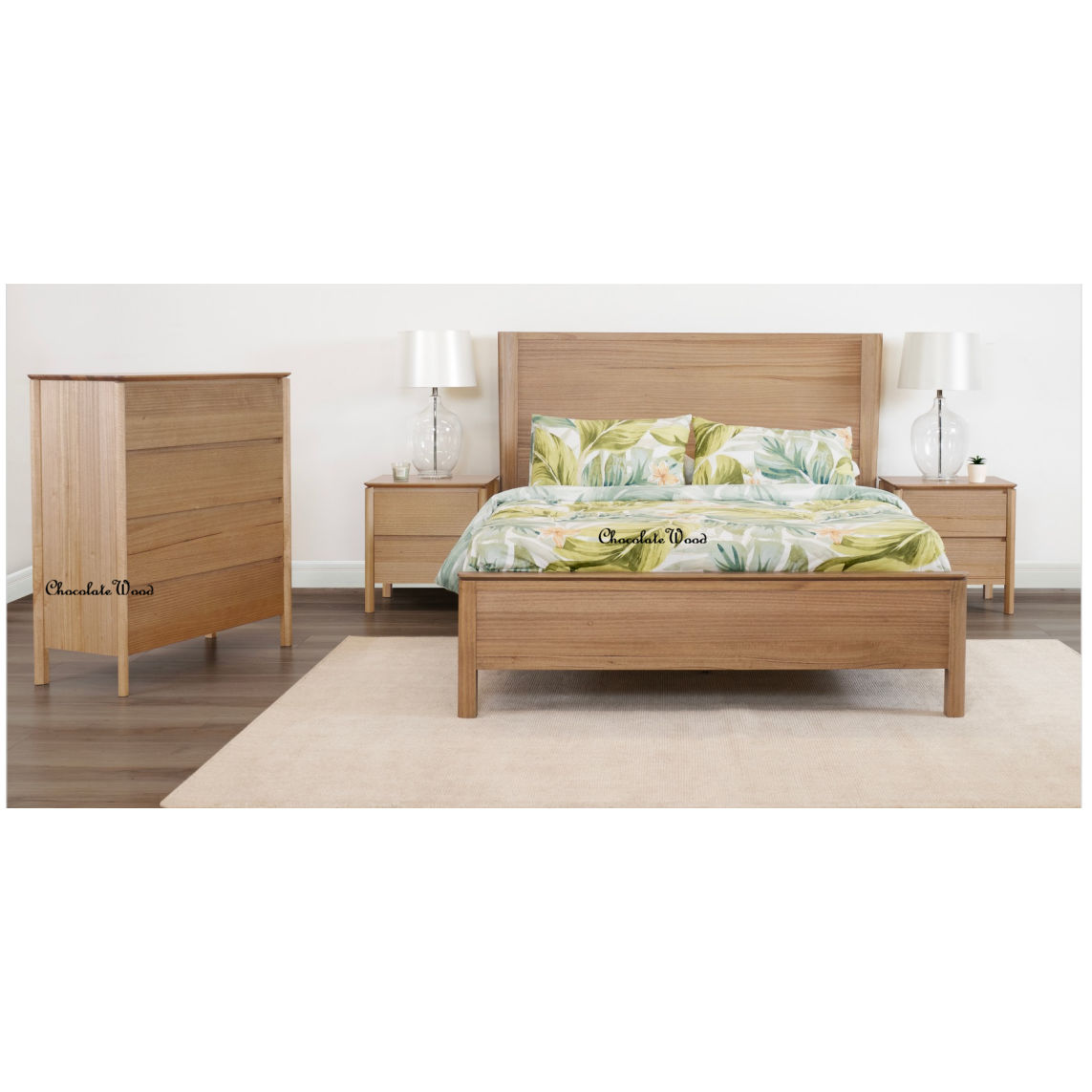 AKSEL MESSMATE TIMBER 42DRAWER BEDSIDE TABLE LIGHT SMOKE - MyChocolateWood