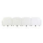 Lorelei 4-Seater Modular Chenille Sofa in White - Chocolate Wood