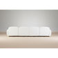 Lorelei 4-Seater Modular Chenille Sofa in White - Chocolate Wood