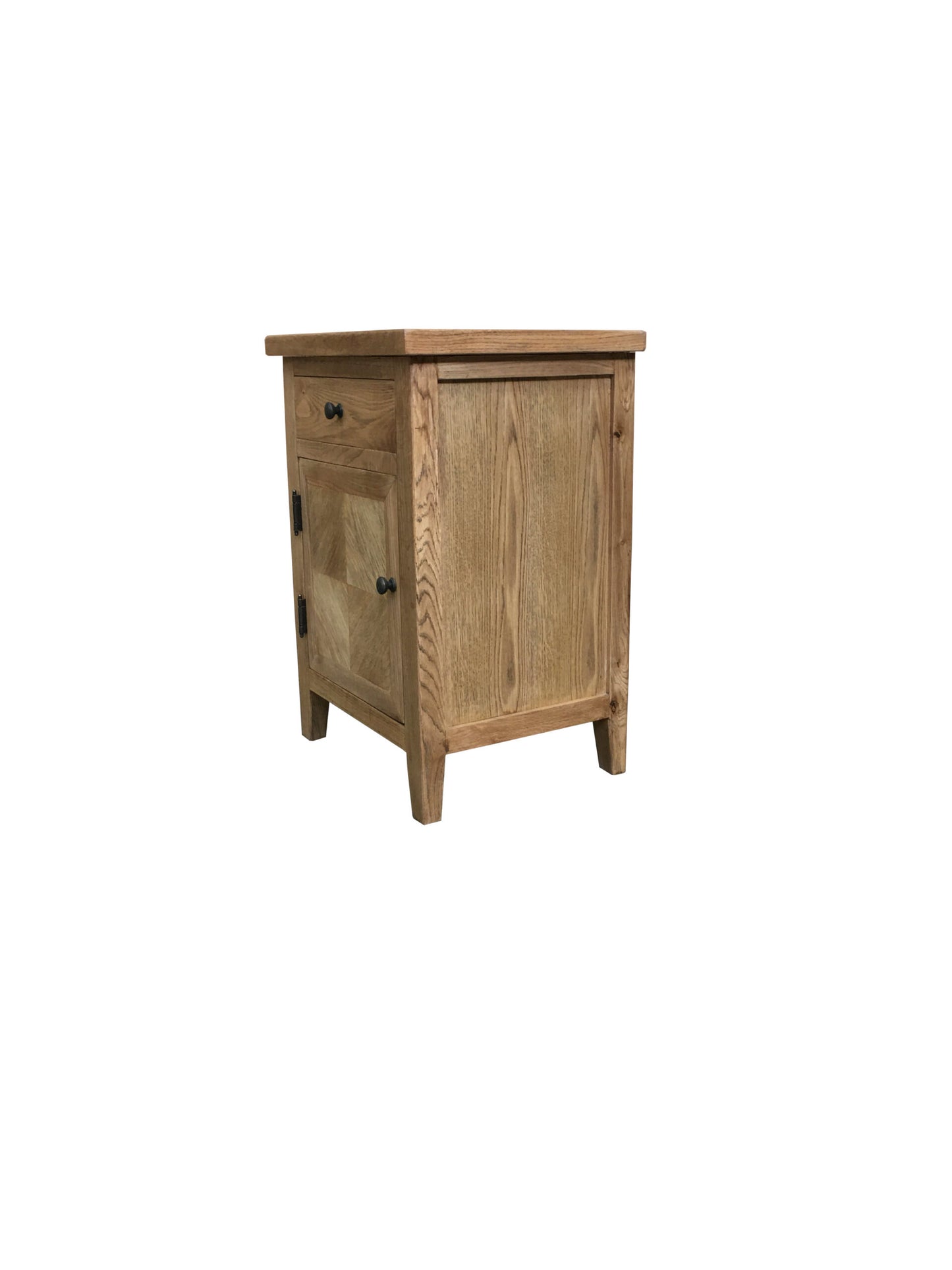 SET OF 2 X DUTCHY FRENCH PROVINCIAL STYLE BEDSIDE TABLES 1 DOOR & 1 DRAWER WITH PARQUETRY PATTERN 50 CM - MyChocolateWood