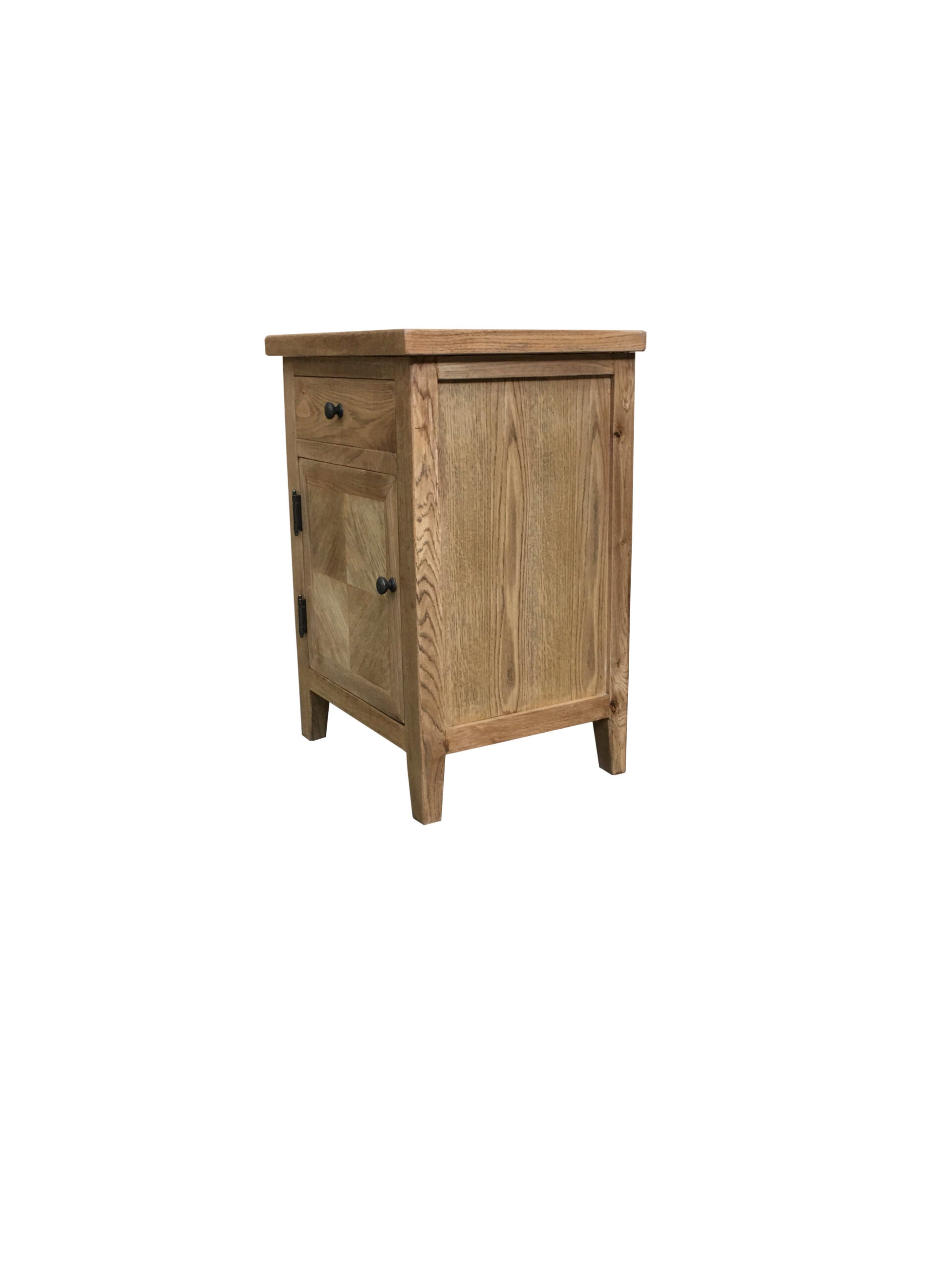 SET OF 2 X DUTCHY FRENCH PROVINCIAL STYLE BEDSIDE TABLES 1 DOOR & 1 DRAWER WITH PARQUETRY PATTERN 50 CM - MyChocolateWood