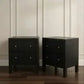 Jayla Small 2-Drawer Bedside Table in Black - Chocolate Wood