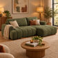 Joncar Fabric Sofa Bed — 2-Seater Sofa w/ Storage + RHF Chaise Basil