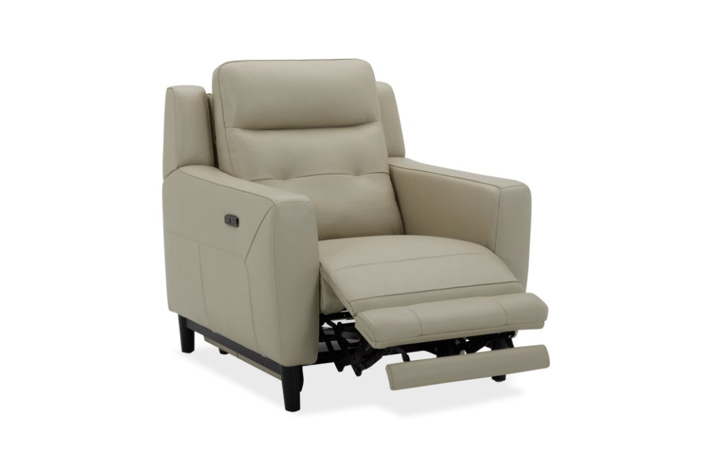 MARVIN FABRIC 1-SEATER LEATHER ELECTRIC RECLINER ARMCHAIR BEIGE