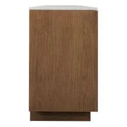HAMPSHIRE WHITE MARBLE/WALNUT 4-DOOR BUFFET/SIDEBOARD - - MyChocolateWood